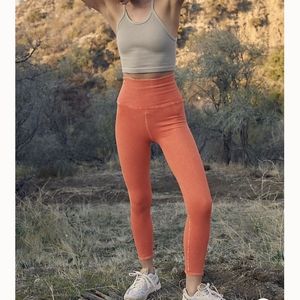 NEW Free People High Rise Happiness Runs Leggings Orange XS/S